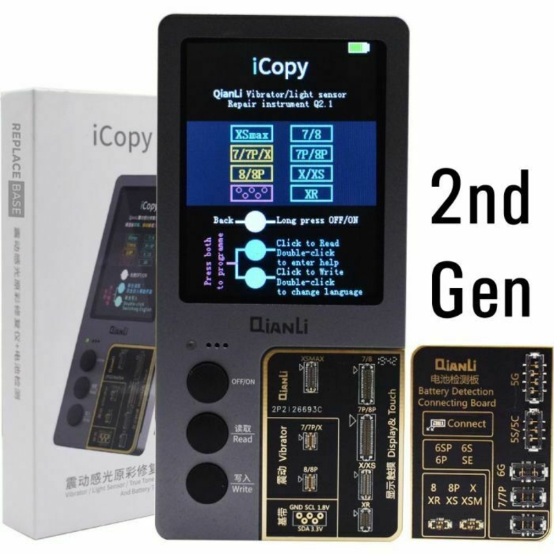 Imagen de Qianli iCopy plus v2.1 Truetone  Programador sensor test batería EEPROM iPhone 