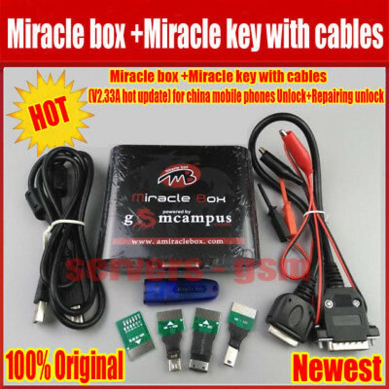 Picture of Miracle box +Miracle key + cables for multi-brand phones repair Andriod Phones