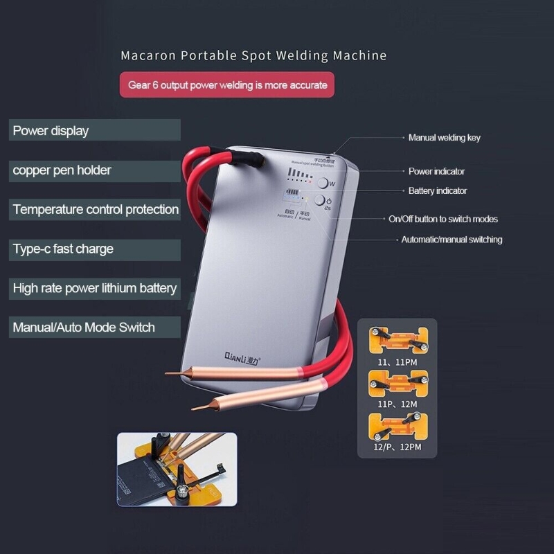 Imagen de Máquina de soldadura por puntos portátil DIY, Micro soldador por puntos para iPhone, herramienta de reparación de pluma flexible de reemplazo de batería Android